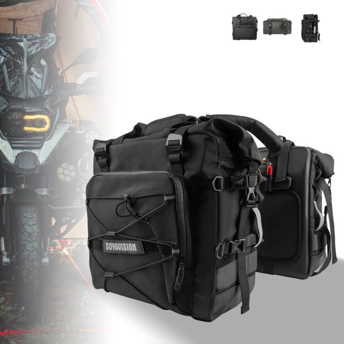 Motorcycle Saddlebags Hard Luggage Panniers - 오토바이 안장 가방 방수 20L 사이드