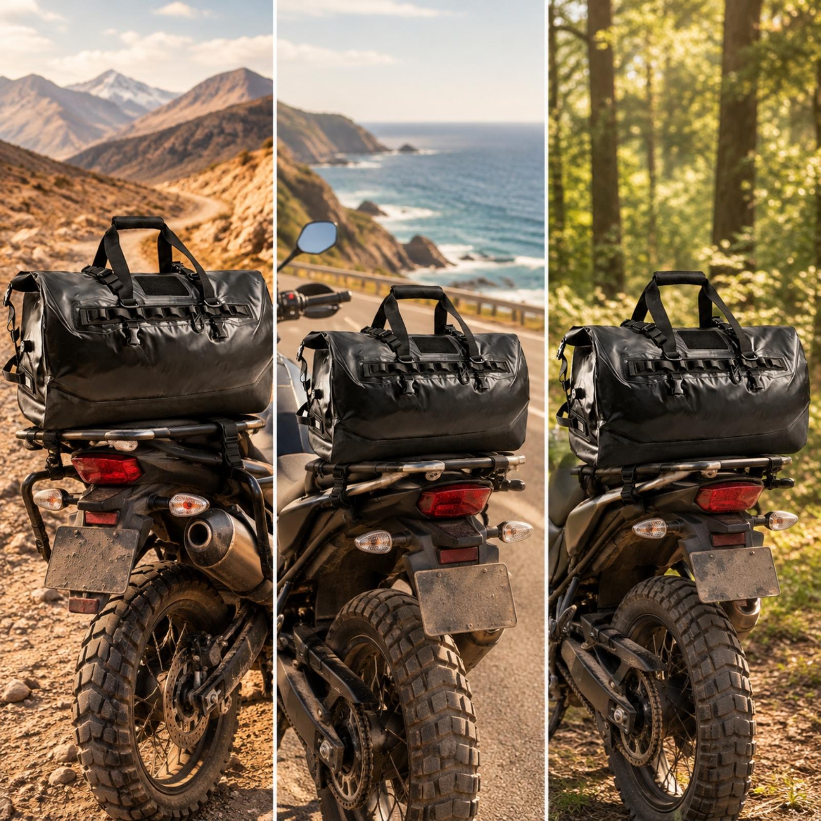 Motorcycle Tail Bag Waterproof Roll Top - 롤 탑 스타일의 오토바이용 뒷좌석 가방,