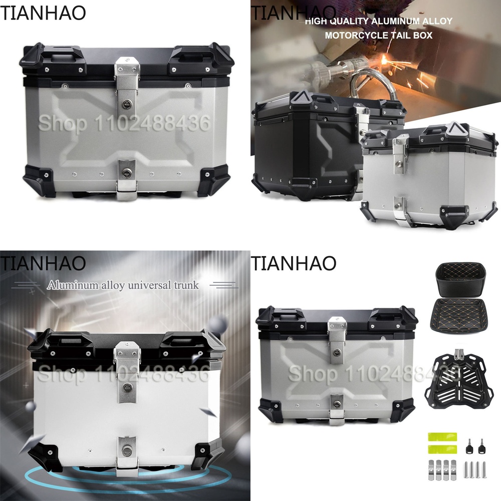 Aluminum Top Case Luggage Box 45L 55L - 유니버설 오토바이 리어 트렁크 탑 케이스