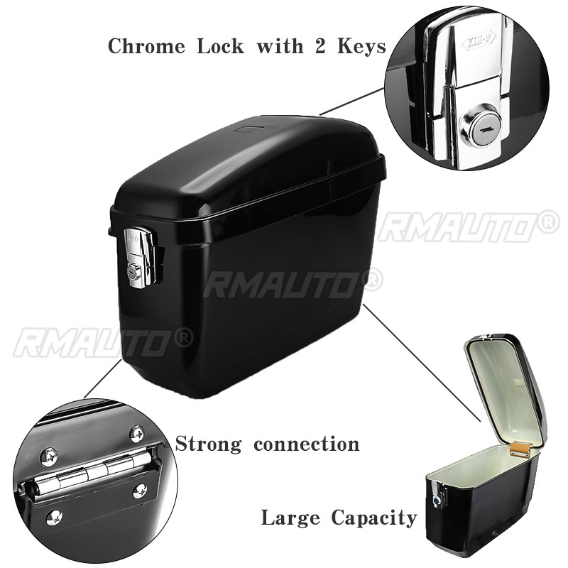 1쌍 유니버설 30L 블랙/화이트 오토바이 사이드 박스 - Motorcycle Saddlebags Hard Luggage Panniers 리뷰 및 가격