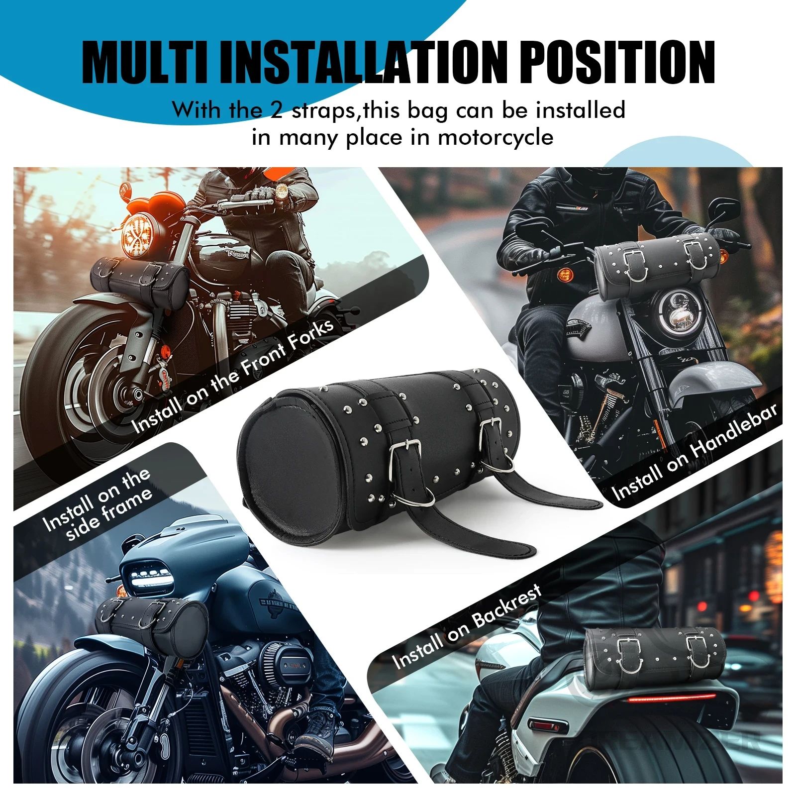 오토바이 프론트 포크 툴 테일 백 PU 가죽 파우치 방 - Waterproof Motorcycle Handlebar Bag Pouch 리뷰 및 가격