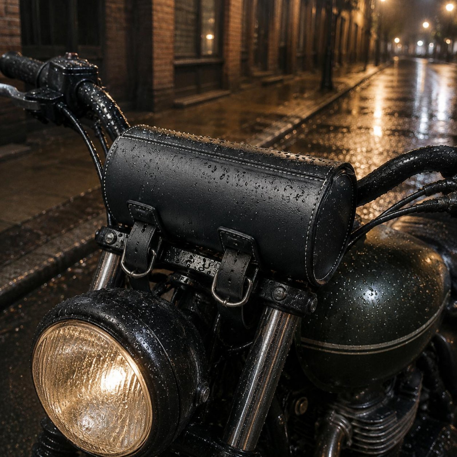 빈티지 가죽 오토바이 가방 내마모성 빈티지 가죽 핸들바 - Waterproof Motorcycle Handlebar Bag Pouch 리뷰 및 가격