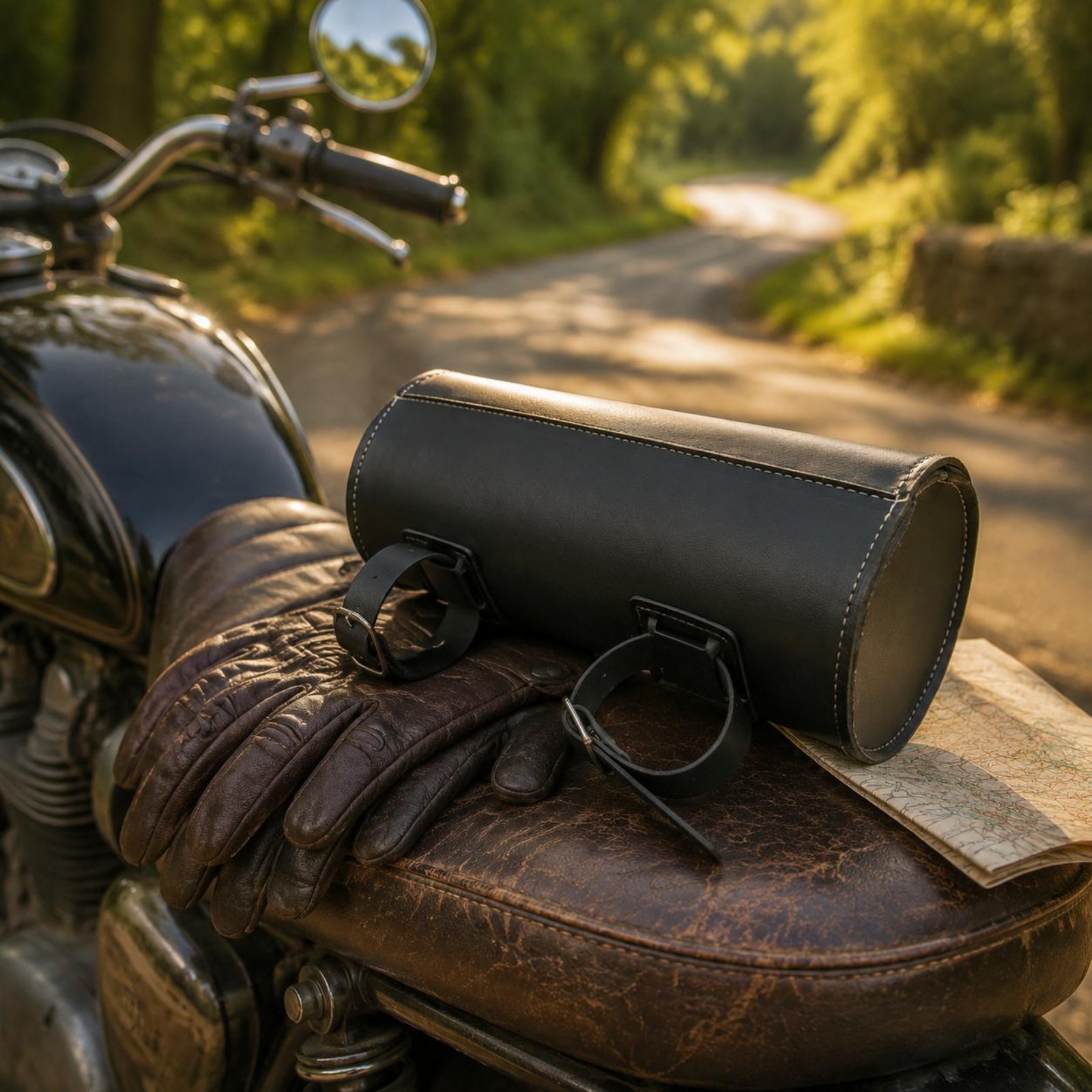 빈티지 가죽 오토바이 가방 내마모성 빈티지 가죽 핸들바 - Waterproof Motorcycle Handlebar Bag Pouch 리뷰 및 가격